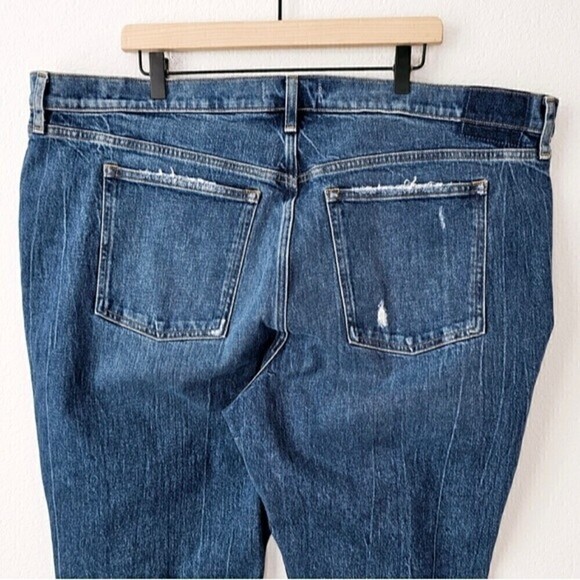 New! Abercrombie and Fitch High Rise Mom Jean Tapered Distressed Jeans Tall Long - Picture 6 of 12